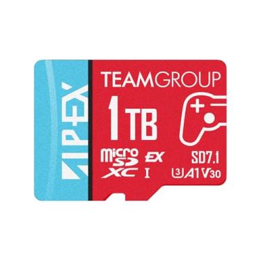 Imagem de TEAMGROUP Cartão expresso microSD APEX de 1 TB, cartão de memória microSDXC U3 A1 V30 R/W até 800/700 MB/s, para Nintendo Switch2, compatível com UHS-I, com adaptador TAPMSDE1TIV30A102