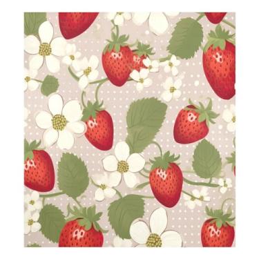 Imagem de Qilmy Capa magnética para máquina de lavar louça, flores silvestres e morangos, 58 x 66 cm, capa decorativa para geladeira para porta frontal, adesivo, máquina de lavar, painel de geladeira, decalque