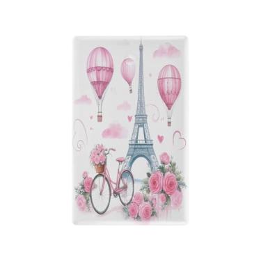 Imagem de Wassud Placa de cobertura de interruptor de luz Dreamy Torre Eiffel decorativa capas de tomada placa de parede para tomadas elétricas em branco 4,53 x 2,76 polegadas