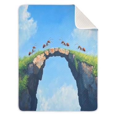 Imagem de Wassud Manta macia para bebês formigas para meninos e meninas, 76 x 101 cm, cobertor essencial e aconchegante para bebês e recém-nascidos