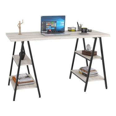 Imagem de Mesa Escrivaninha Cavalete Industrial Snow/preto