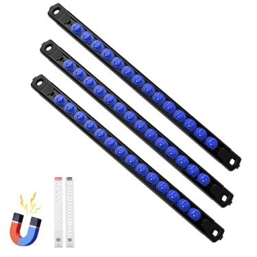 Imagem de Reniteco Organizador de soquete magnético, trilho de soquetes ABS de 3/20.3 cm, suporte de soquetes resistentes, kit de rack de soquete de 9,5 cm x 42 clipes