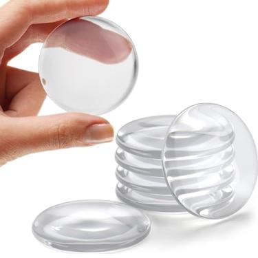 Imagem de Pacote com 6 batentes de porta de parede – batentes de porta de borracha de 40 × 8 mm para proteção de parede e maçaneta, para-choque de porta adesivo para protetores de parede de maçanetas