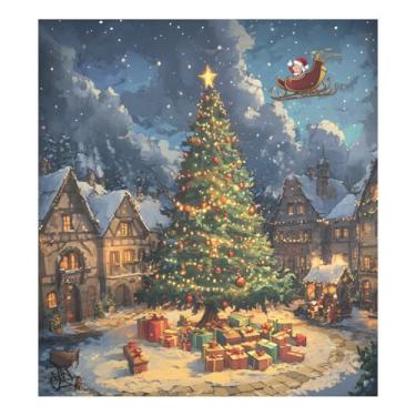 Imagem de STAYTOP Capa magnética para máquina de lavar louça, árvore de Natal e estrelas, 58 x 66 cm, capa decorativa para geladeira para porta da frente, adesivo magnético para máquina de lavar, painel de