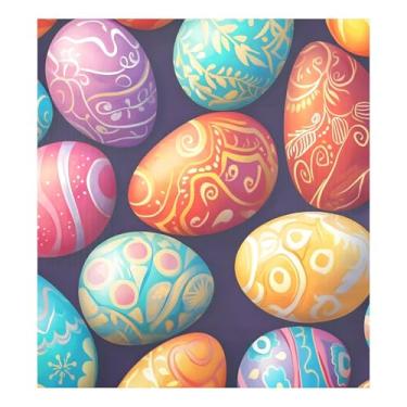 Imagem de Qilmy Linda capa magnética para máquina de lavar louça, ovos de páscoa, 58 x 66 cm, capa decorativa para geladeira para porta da frente, adesivo magnético, máquina de lavar, painel de geladeira