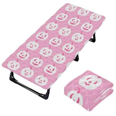 Imagem de Burbuja Lençol de berço de abóbora de Halloween para crianças, lençol de cochilo acolchoado portátil com faixa elástica para meninas e meninos, lavável na máquina, 63,5 x 127 cm