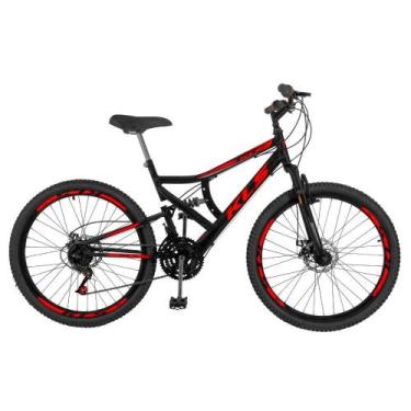 Imagem de Bicicleta Aro 26 Kls Full Suspension Gold 45MM Freio Disco Mtb 21 Marc