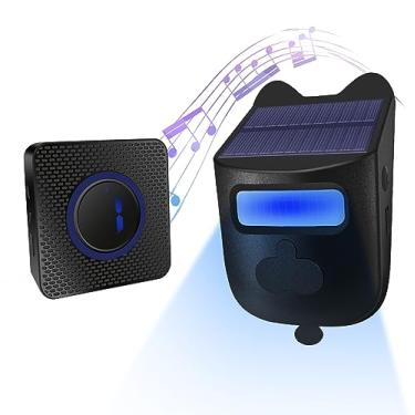 Imagem de Alarme Sem Fio para Calçada Solar com 984 pés de Alcance IP60 Resistente a Clima Detector Movimento Alerta DIY Proprieda