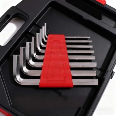 Imagem de Conjunto de 8 chaves hexagonais – Chave inglesa em forma de L de aço durável para apertar e afrouxar, estrutura para aparafusar na indústria e no comércio (métrico)