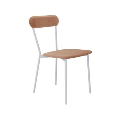 Imagem de Cadeira Vintage Emília Fixa C-4 Pes 450 X 505 X 810 Mm C-1 Un. Pés Brancos.vld.nude Veludo Nude