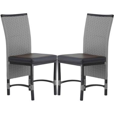 Imagem de 2 Cadeira Corda Náutica Saia Longa Cozinha área Edícula Cinza
