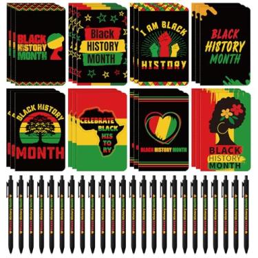 Imagem de Funrous 48 Pcs Black History Month Pens and Notepads Gifts Bulk Black History Month Ballpoint Pen Small Notebooks Journals for African American Freedom Day School Office Prizes Party Favors Supplies