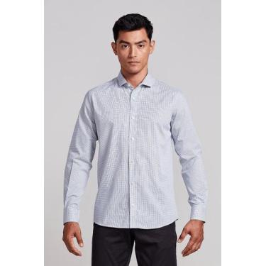 Imagem de Camisa Algodão Egípcio Slim Fit - Azul - HIGHSTIL, Azul, 5