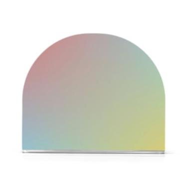 Imagem de Porta-guardanapos de acrílico amarelo azul gradiente, suporte de guardanapo de toalha de convidado em forma de U, suporte de toalha de papel de bancada, suporte de guardanapo vertical