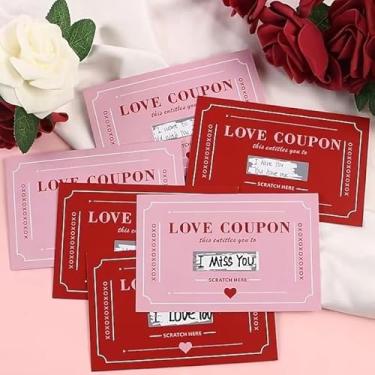 Imagem de 10 cartões de cupons de amor para o dia dos namorados para casais, raspadinhas românticas para encontros noturnos DIY