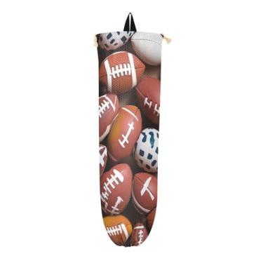 Imagem de Bolas de futebol americano suporte de parede dispensador de sacola de supermercado, bolsa de armazenamento de parede