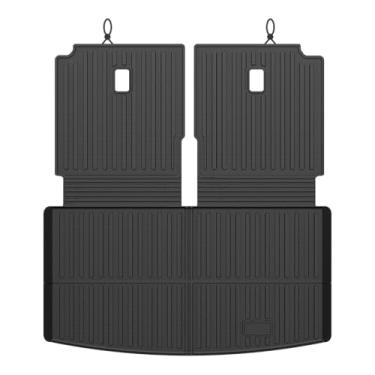 Imagem de Forro de carga para VW Volkswagen Atlas 2018-2025 2026 (não para esportes cruzados), tapetes de carga para todos os climas para acessórios de bússola, tapete de porta-malas TPE resistente, acessórios