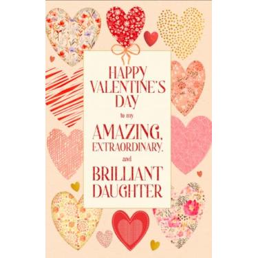 Imagem de Prime Greetings Cartão de Dia dos Namorados Daughter Made in America, cartolina grossa com envelope premium embalado em um envelope de apresentação reutilizável, ecológico, 12,7 cm x 19,7 cm