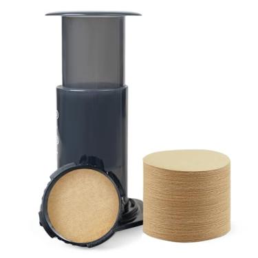 Imagem de Bake Choice Filtros de café cru de 500 unidades – papéis de filtro de café descartáveis redondos compatíveis com cafeteiras Aeropress para preparar chá e café