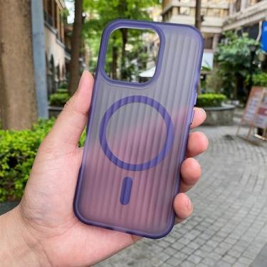 Imagem de Capa rígida fosca com textura ondulada para iPhone 17, 16, 15, 14, 13, 12 Pro Max, Air, 16 Pro, 16 Pro Max, com carregador, roxa, para iPhone 13