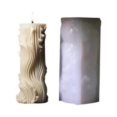 Imagem de Molde De Silicone Cilíndrico Minimalista Europeu Para Velas De Aromate
