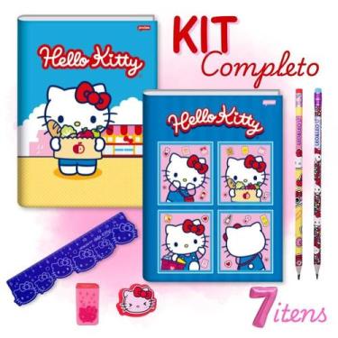 Imagem de Caderno Brochurão Hello Kitty Brochura Grande Universitario KIT Escola
