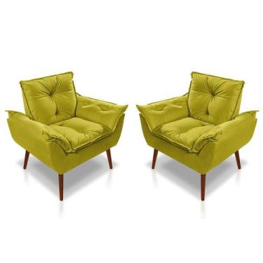 Imagem de Kit 02 Poltrona Opala Decorativa 4 almofadas 40 x 40 - Sonho das Poltr