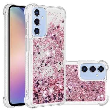 Imagem de Dinglijia Capa fina para Samsung Galaxy A17, capa para Galaxy A26, capa de silicone de areia movediça líquida brilhante para meninas, capa de proteção antiqueda de quatro cantos para Samsung Galaxy