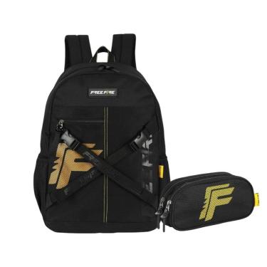 Imagem de Kit Mochila de Costas e Estojo Infantil Free Fire-Masculino