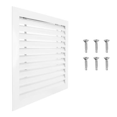 Imagem de PATIKIL Ventilação de frontão de 50 x 50 cm, 1 peça de ventilação de galpão de parede de liga de alumínio grade de ar quadrada com filtro inoxidável para teto de garagem no sótão da casa, tamanho da