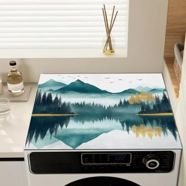 Imagem de Coberturas de lavadora e secadora de paisagem Mountains para a parte superior, capa de máquina de lavar antiderrapante, protetor de cobertura à prova de poeira para lavanderia e cozinha, 59,9 cm x 50