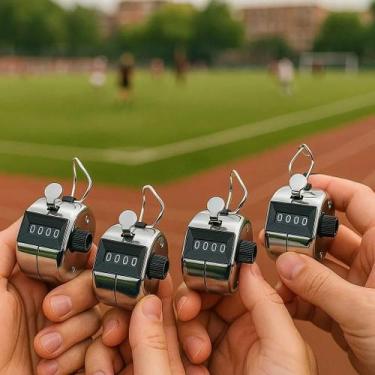 Imagem de Kit 4 Contador Manual Mecânico 4 Dígitos Analógico Numérico Mão Clique