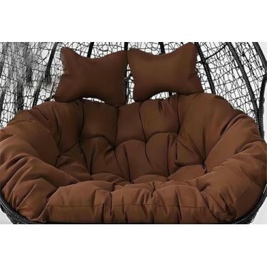 Imagem de Almofada de substituição para cadeira suspensa dupla em formato de ovo, almofada para cadeira de balanço suspensa em formato de ovo para 2 pessoas, ideal para pátio, quintal e varanda.