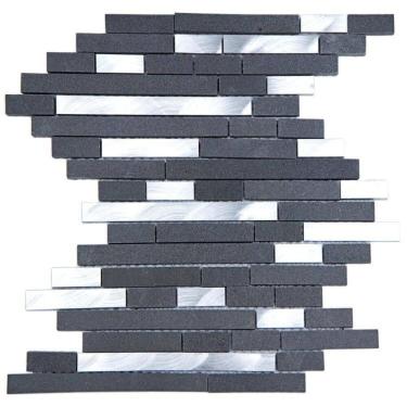 Imagem de Kit 1m² Pastilha de Vidro Marmore 30cm X 30cm Grafite