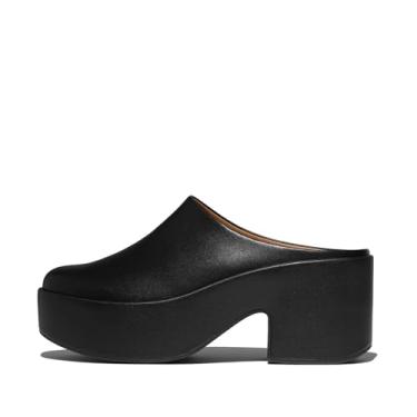 Imagem de FitFlop Plataforma feminina de couro com salto alto, Todo preto, 41