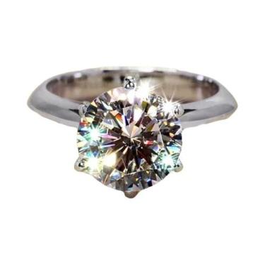 Imagem de 925 prata esterlina real moissanite anel graça banquete brilhante jóia