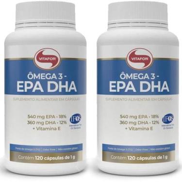 Imagem de Kit 2 Ômega 3 EPA DHA 1000mg Vitafor 120 cápsulas Rico Em EPA DHA Sem 