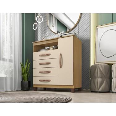 Imagem de Cômoda Sapateira Cannes MODENA 1 Porta E Prateleira 4 Gavetas - Atual 