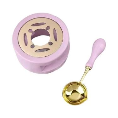 Imagem de Conjunto De Selos De Cera De Madeira Com Forno De Fusão, Colher E Aque