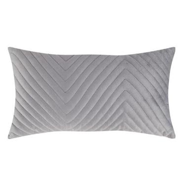 Imagem de Almofada em Veludo Zig Zag Cinza - Westwing Collection, Cinza