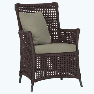 Imagem de Poltrona Igapó Alumínio Micro Pintura Preta Corda Náutica E8 Marrom