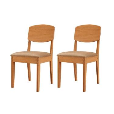 Imagem de Conjunto Com 2 Cadeiras MDF Copper Para Sala De Jantar Moderna Turim 07/Naturale