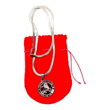 Imagem de COLAR corrente AÇO INOX Snake 45 cm pingente signo leão - ASA