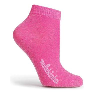 Imagem de Meia Infantil Meninas Cano Médio Molekinha Brilho Lurex, Pink, Feminin