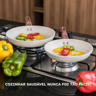 Imagem de Frigideira Nanocêramico Antiaderente Fogão A Gás Indução Preparar Alim