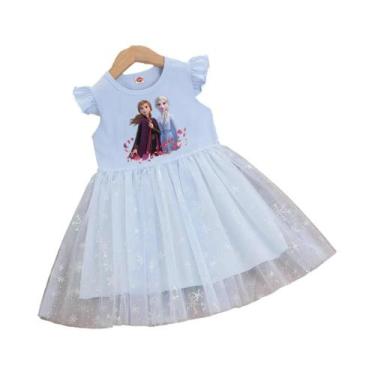 Imagem de Vestido Da Princesa Elsa Frozen Para Meninas, Vestido De Verão Com Man