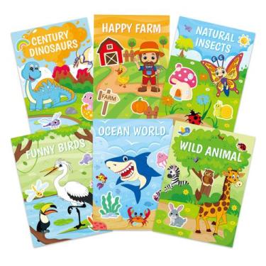 Imagem de Conjunto de livros para colorir para crianças com temas de animais com