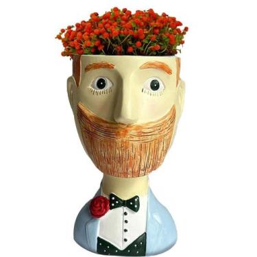 Imagem de Cabeça masculina de desenho animado Flowerpot Creative Resin Gentleman