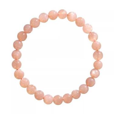 Imagem de Pulseira Sunstone para mulheres com miçangas de 8 mm, natural Peach Mo
