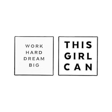 Imagem de Broche This Girl Can Motivational Quote Lapel Pin Alloy - Yiweisai